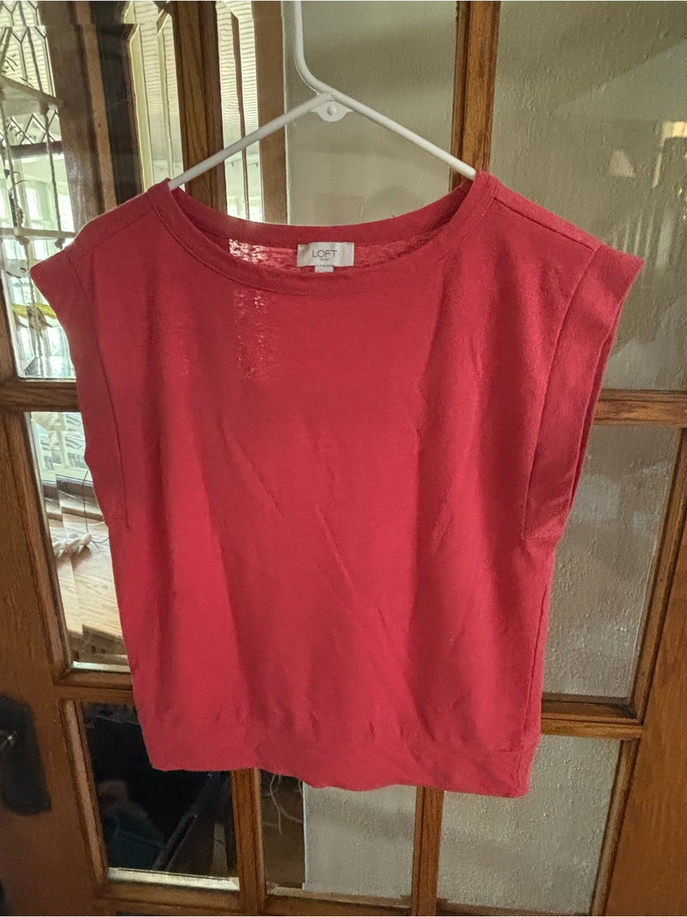 LOFT Coral Sleeveless Boxy Tank Top
